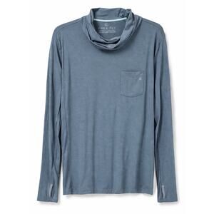 Free Fly Bamboo Hoodie Mens Large UPF Sun Fishing Shirt Coastal Gorpcore Pocket